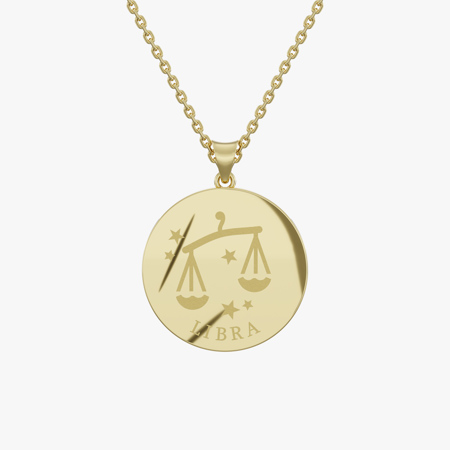 Libra Birth Month Gold Pendant